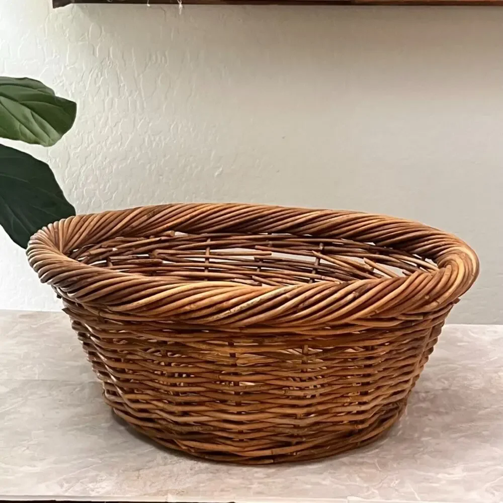Handwoven Willow Basket Brown 18.5